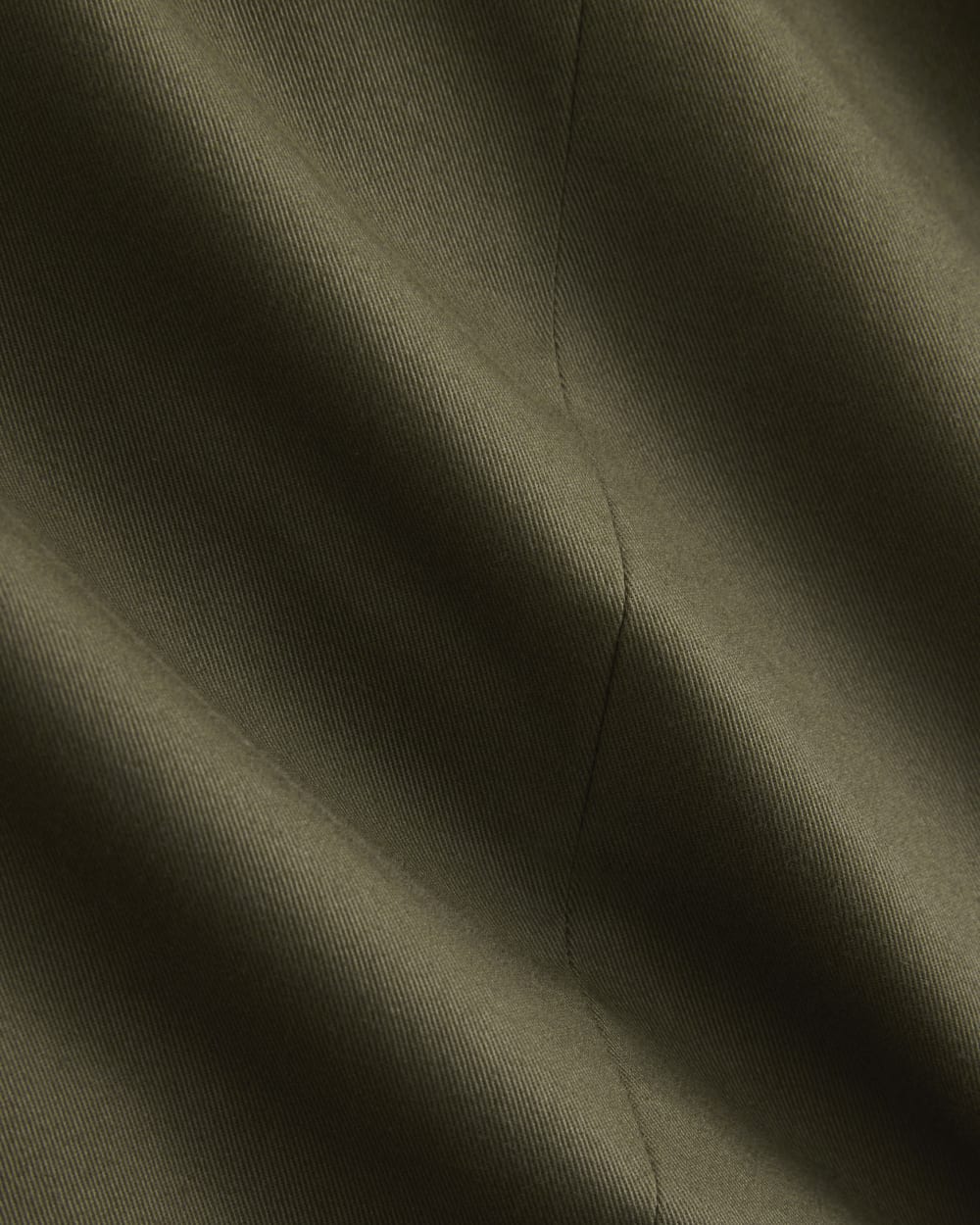 Seamed Mini Dress in Olive Night — detail view
