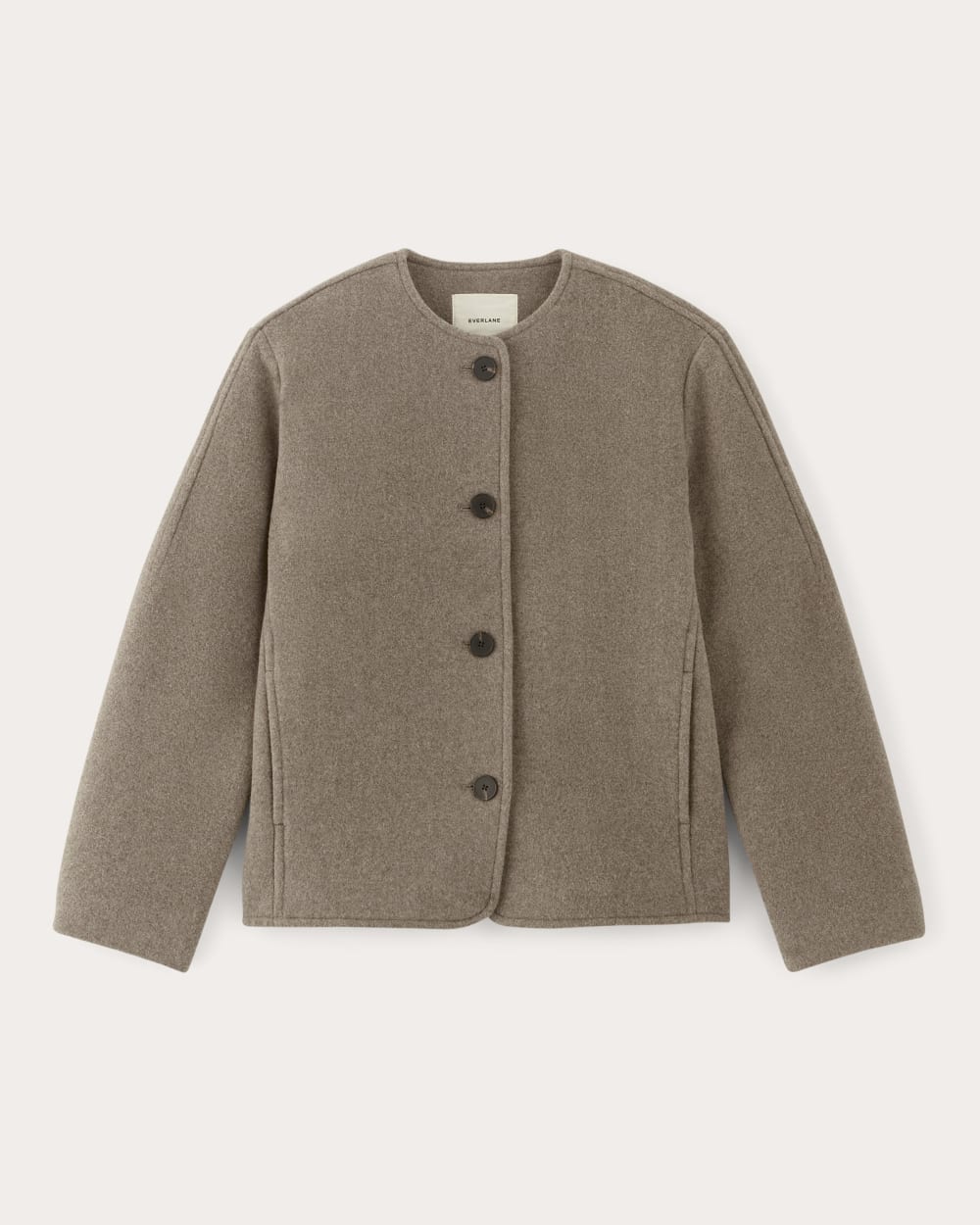 The Cocoon Coat in Wool in Taupe — alternate view