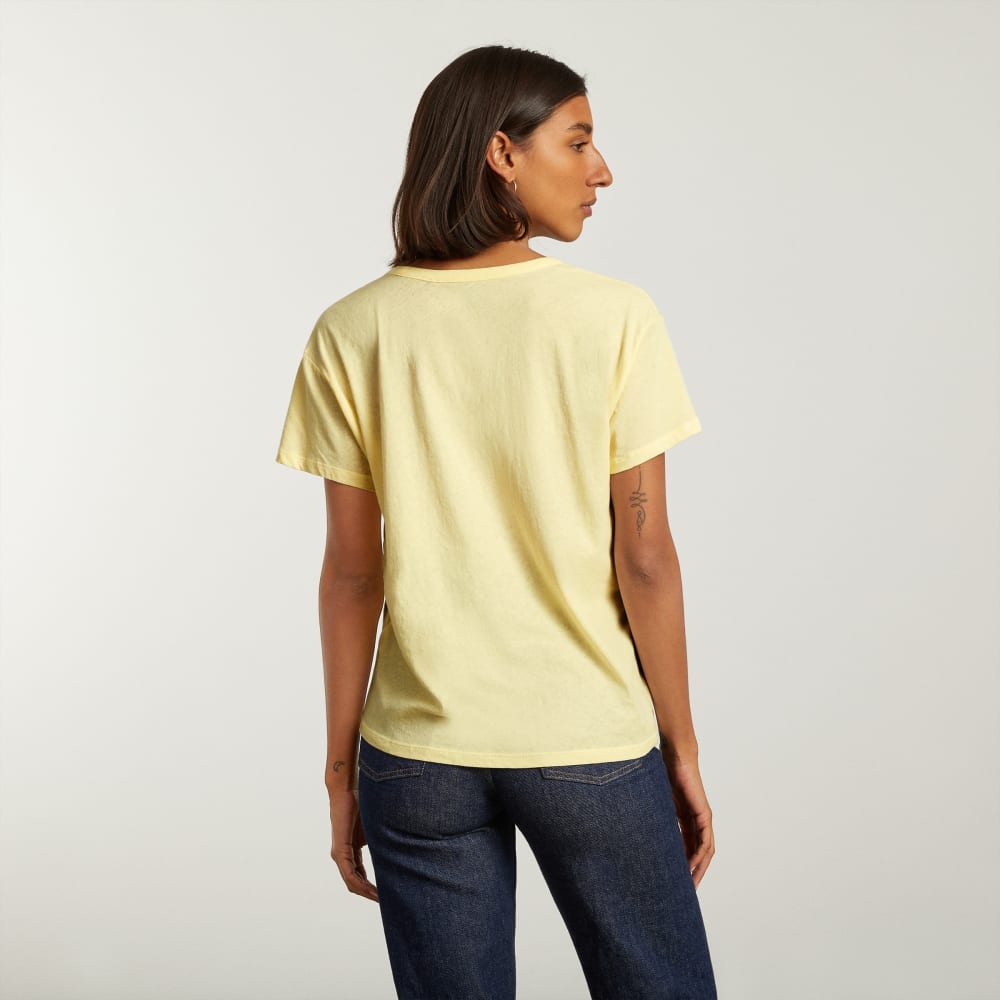 The Air Scoop-Neck Tee in Pastel Yellow — detail view