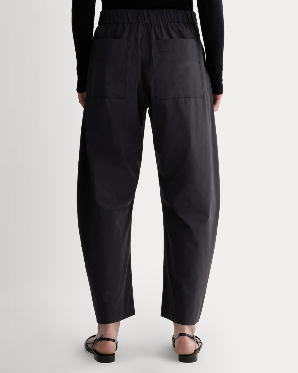 The Anywhere Barrel Pant in Black — detail view