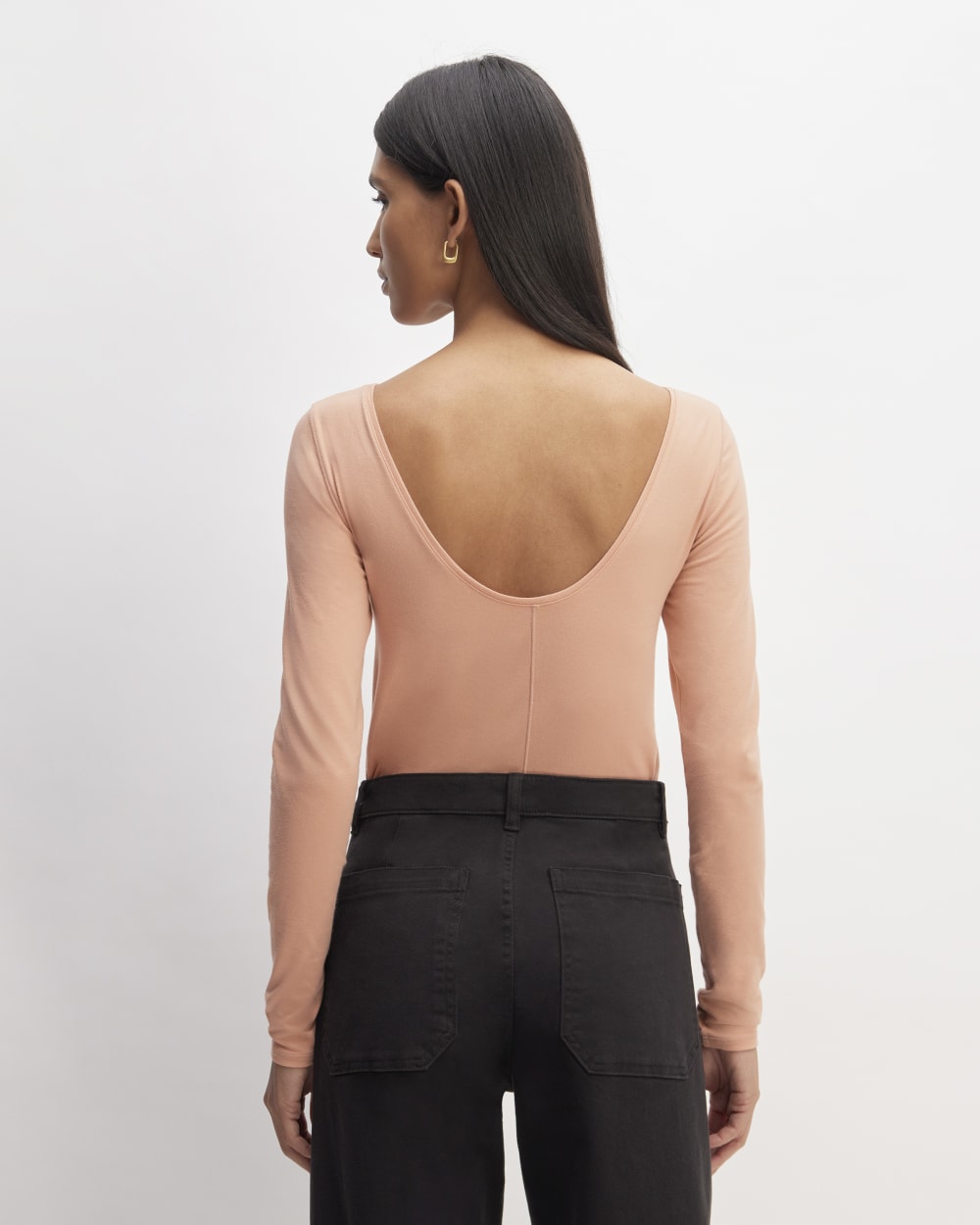 The Supima® Form Scoop-Back Tee in Blush Pink — detail view