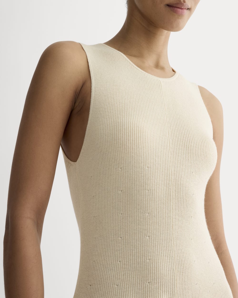The Knit Crew Dress in Birch — detail view