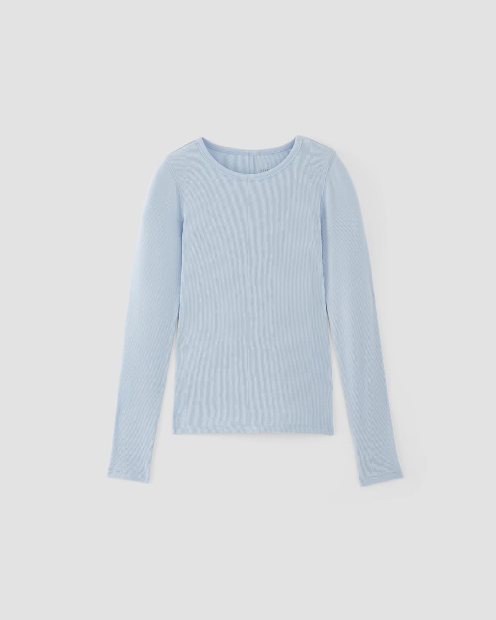 The Luxe Rib Long-Sleeve Crew in Chambray Blue — alternate view