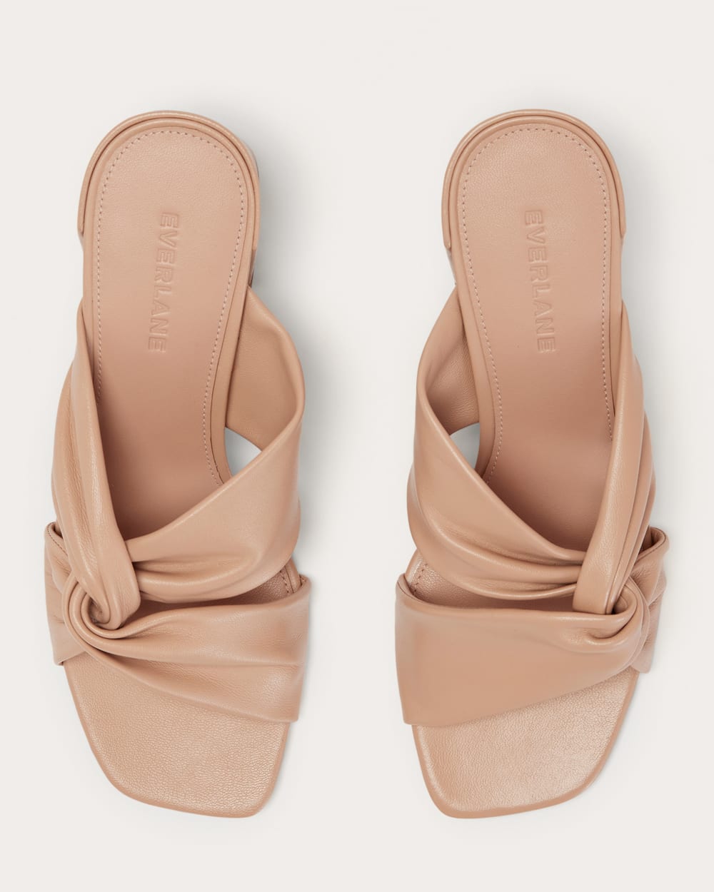 The Day Twist Heel in Blush Tan — detail view