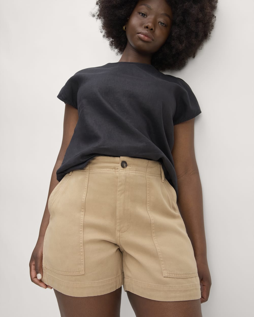 The Utility Short in Buttersoft in Cornstalk — detail view