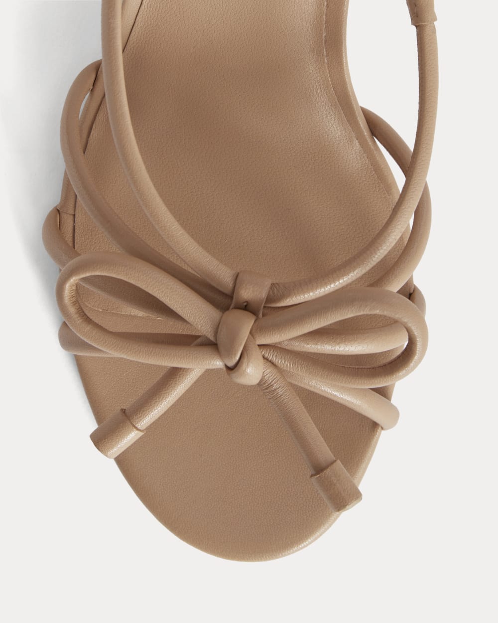 The Bow Heel in Blush Tan — detail view