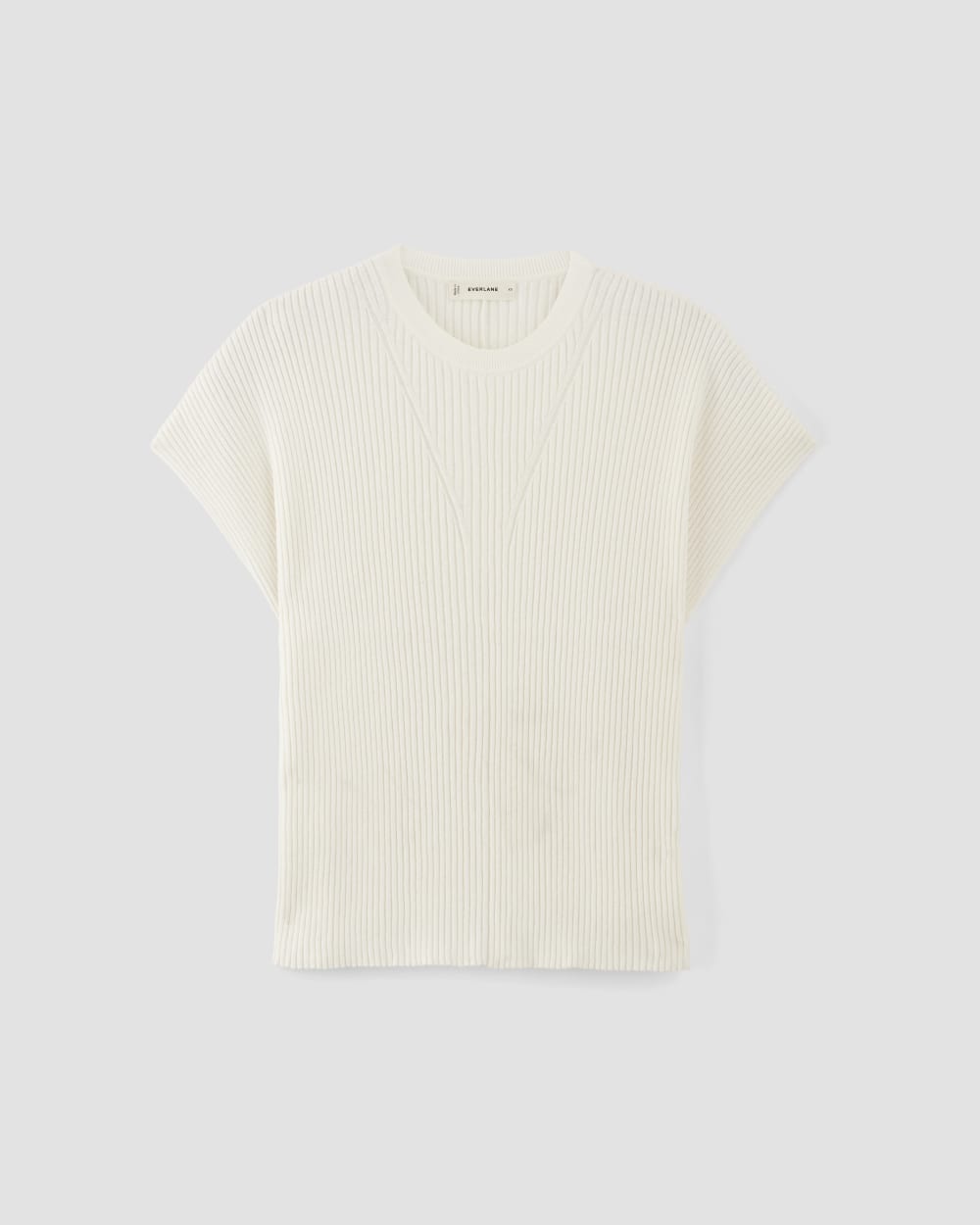 The Cotton Knit Caftan Top in Bone — alternate view