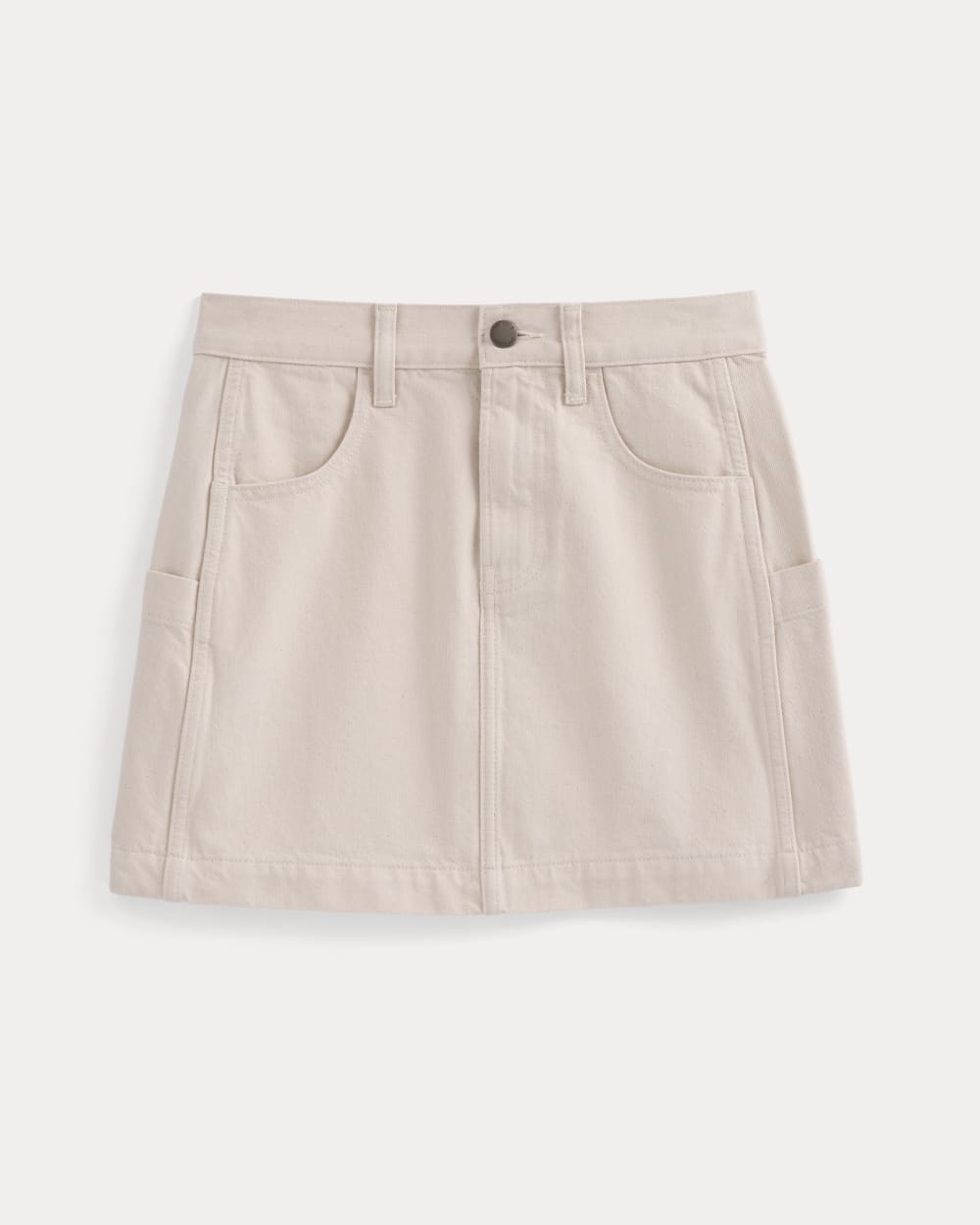 Denim Utility Mini Skirt in Calico Ecru — alternate view
