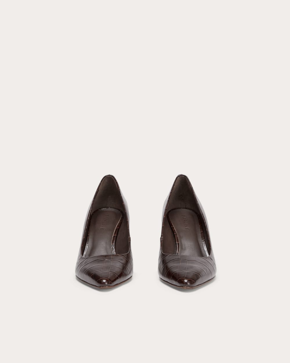 The Banana Pump in Brown Crocodile — detail view