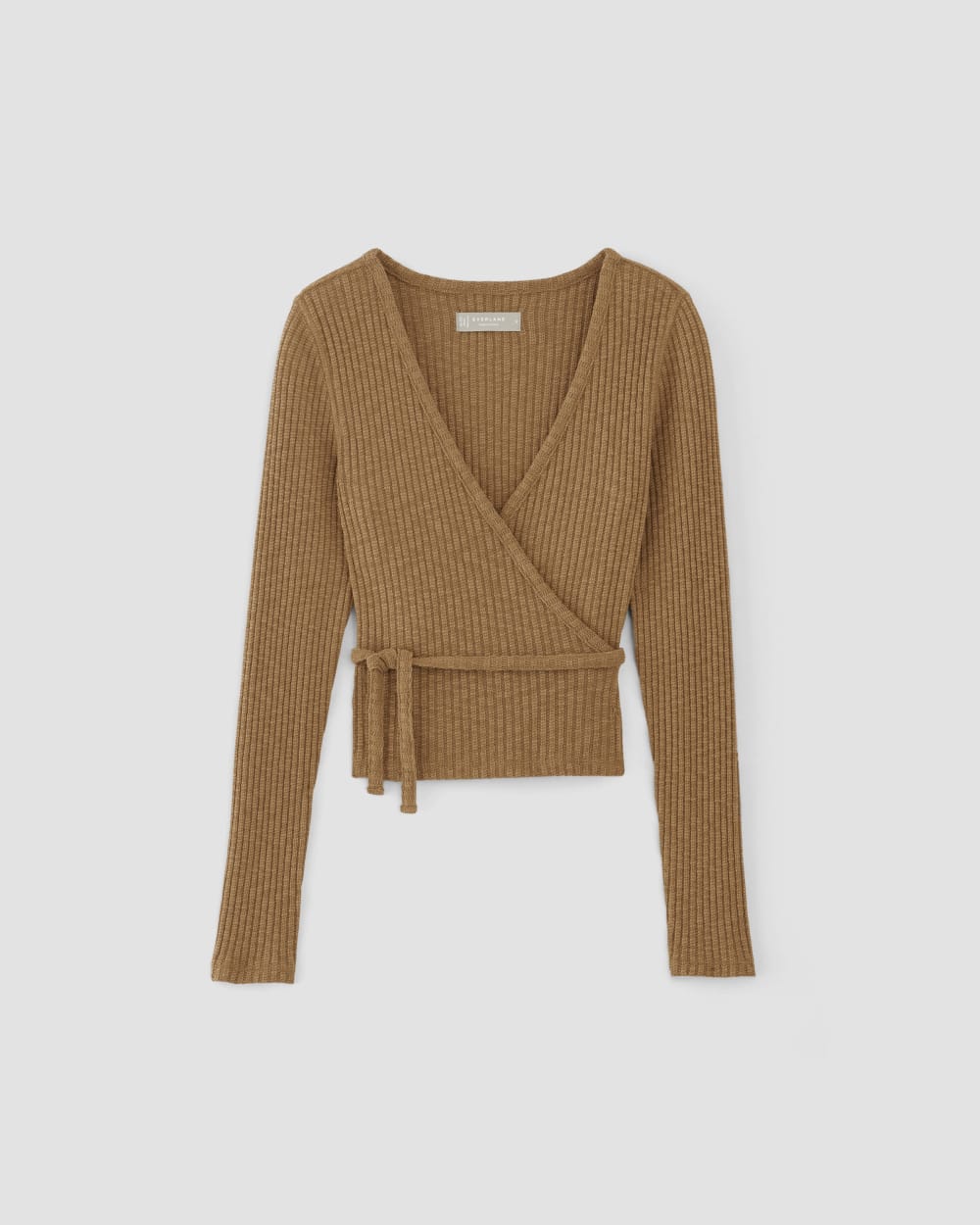The Cozy Rib Wrap Top in Cappuccino — alternate view