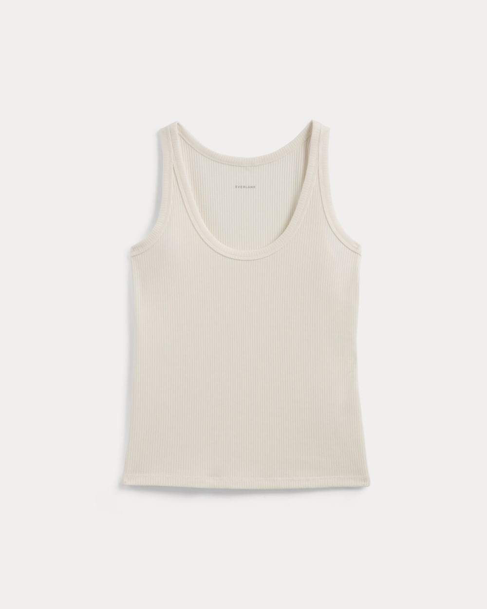 The Shimmy Scoop-Neck Tank in Bone — alternate view