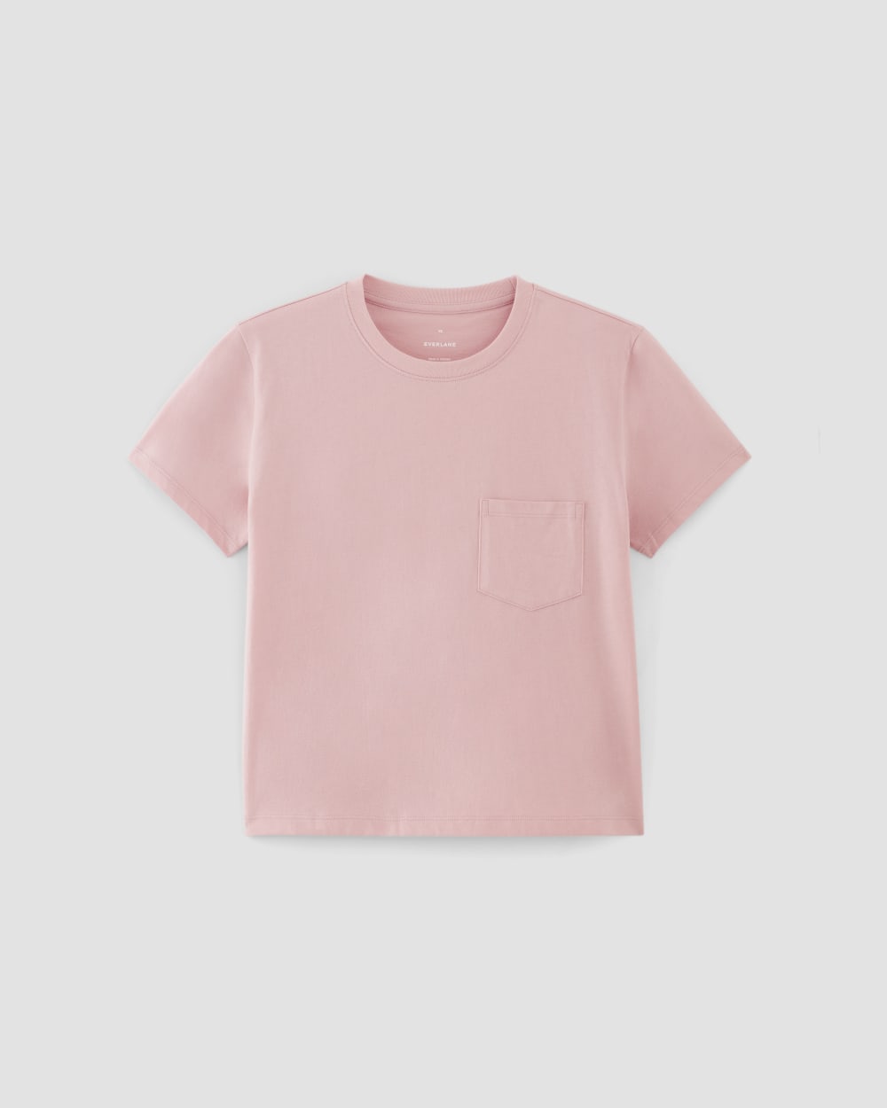 The Box-Cut Tee in Essential Cotton in Rose Pink — alternate view