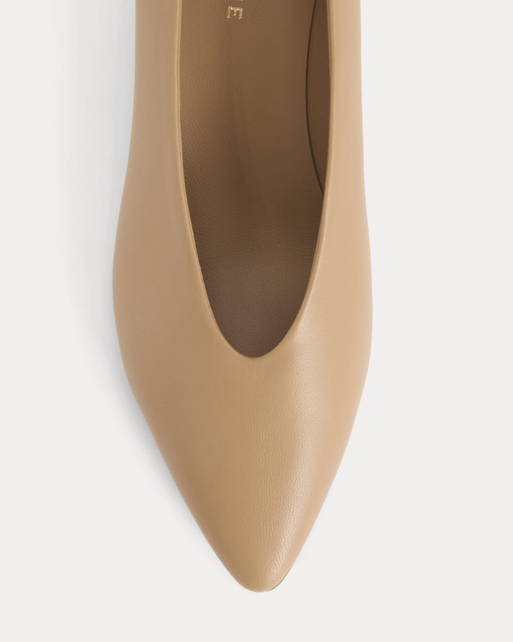 Made in Italy Almond-Toe Flat in Affogato — detail view