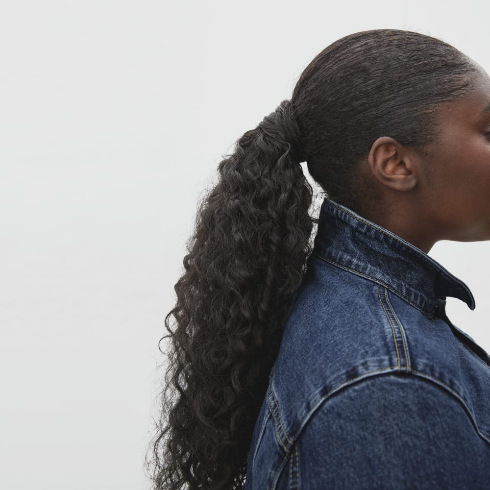 The Modern Jean Jacket in Washed Midnight — detail view