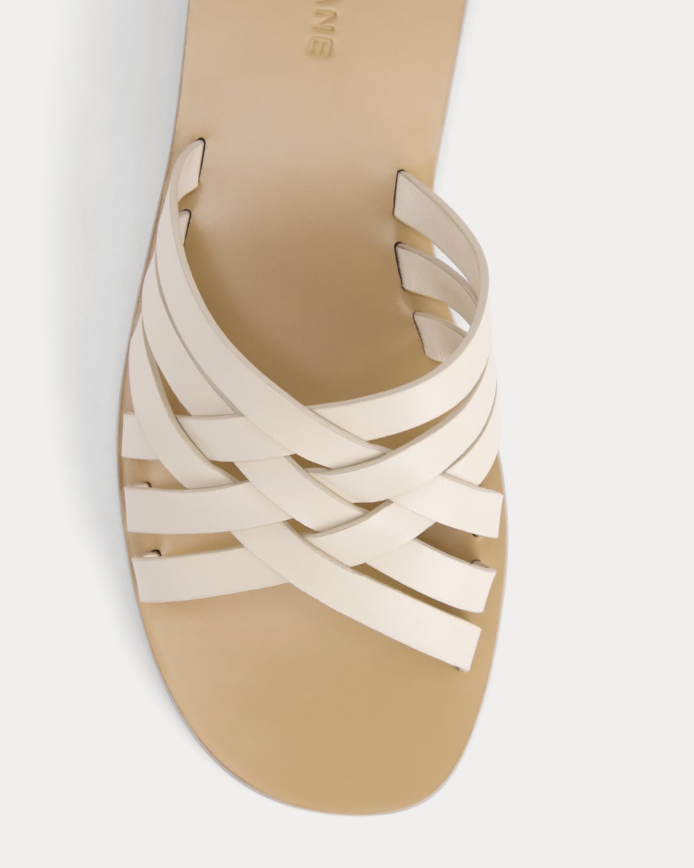 Leather Triple Crisscross Sandal in Canvas — detail view
