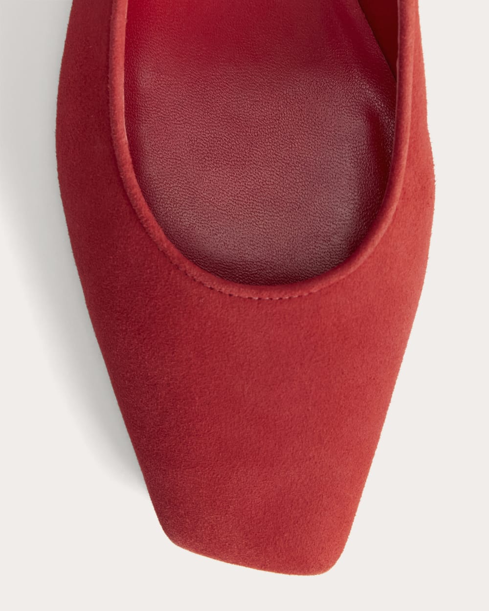 The Ballet Pump in Classic Red Suede — detail view