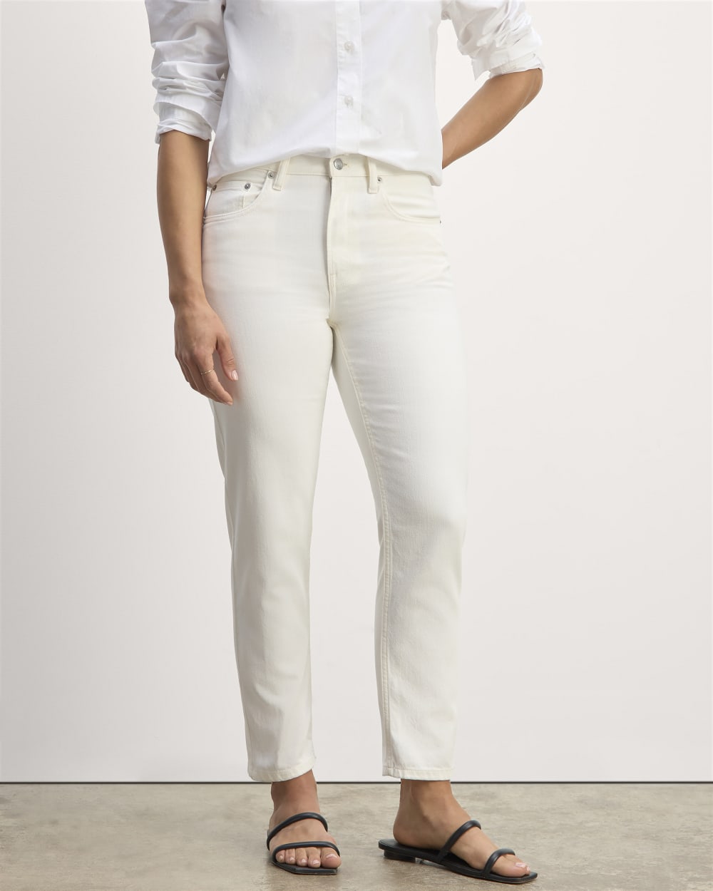 The Super-Soft Relaxed Jean in Bone — detail view
