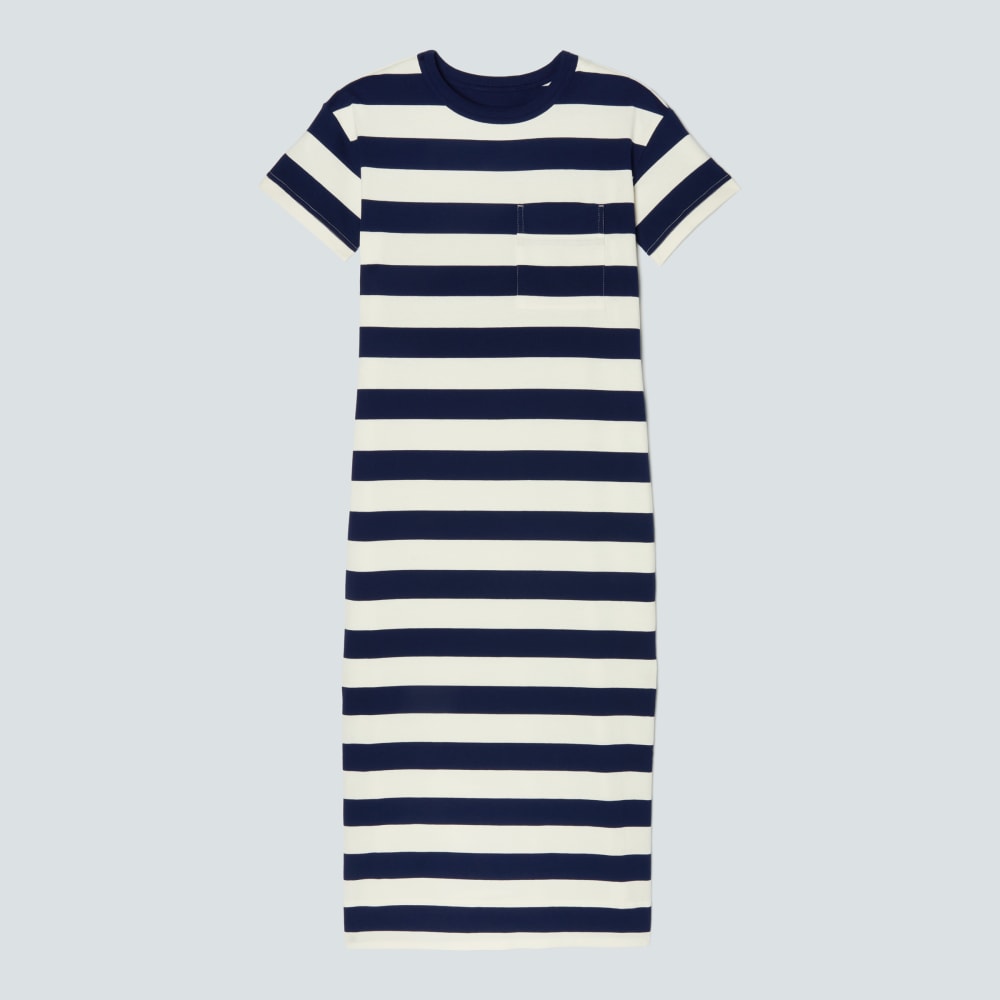 The Organic Weekend Maxi Dress in Navy / Canvas — front view
