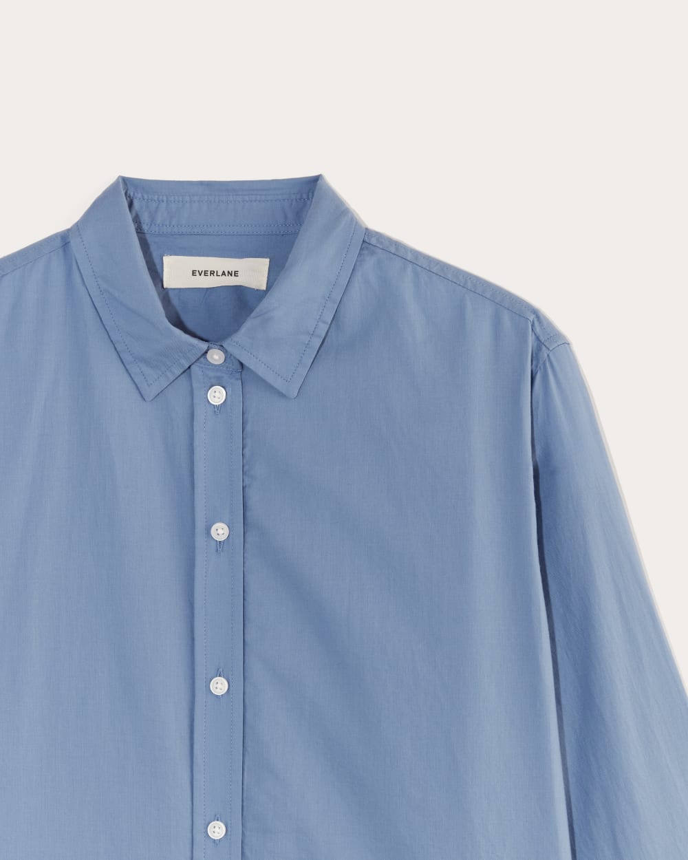 The Must-Have Shirt in Silky Cotton in Bluebell — detail view