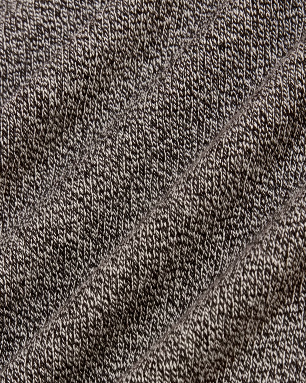 The Boxy Sweater in Everyday Cotton in Canvas / Black Twist — detail view