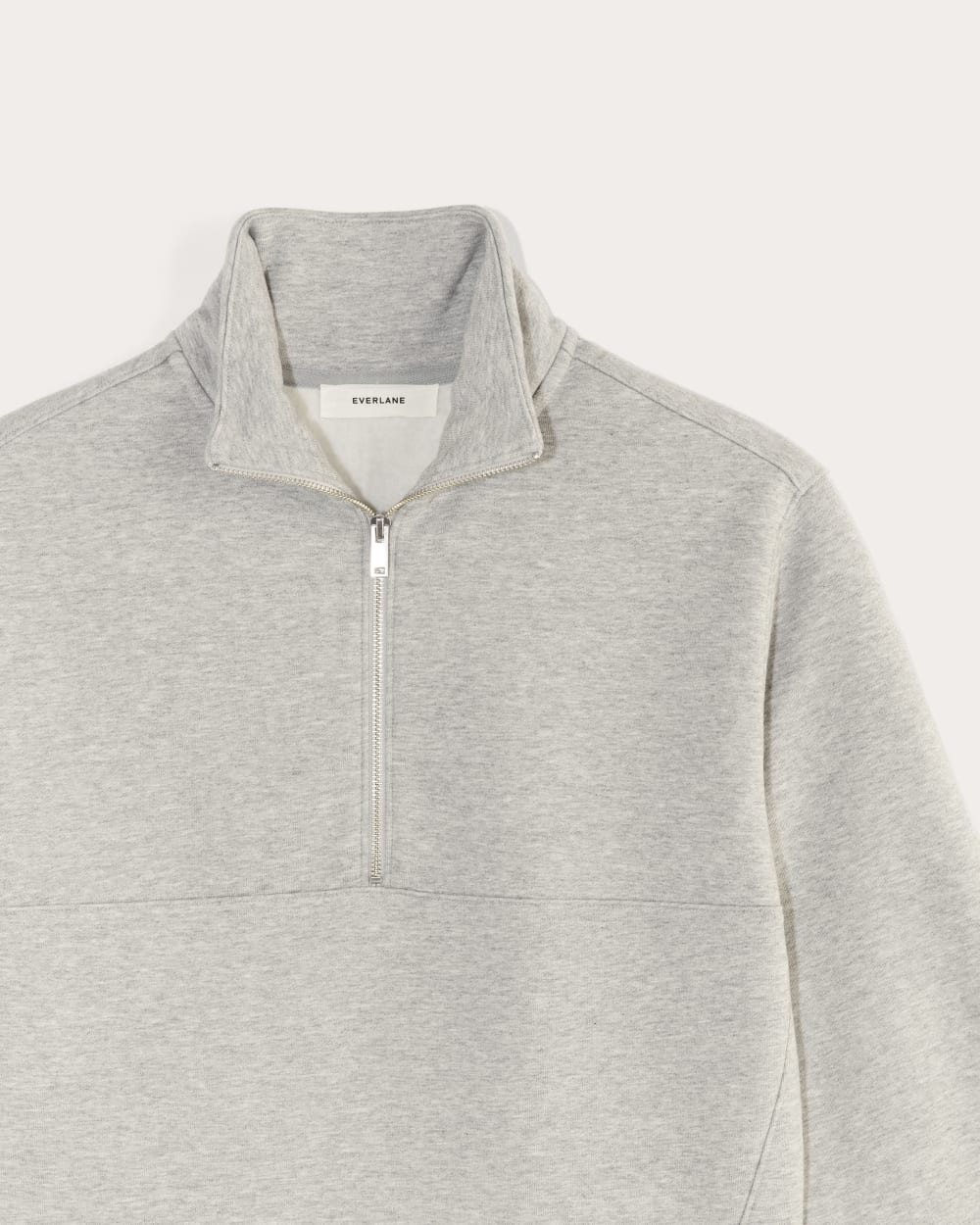 Luxe Fleece Half-Zip Sweatshirt in Heathered Grey — detail view