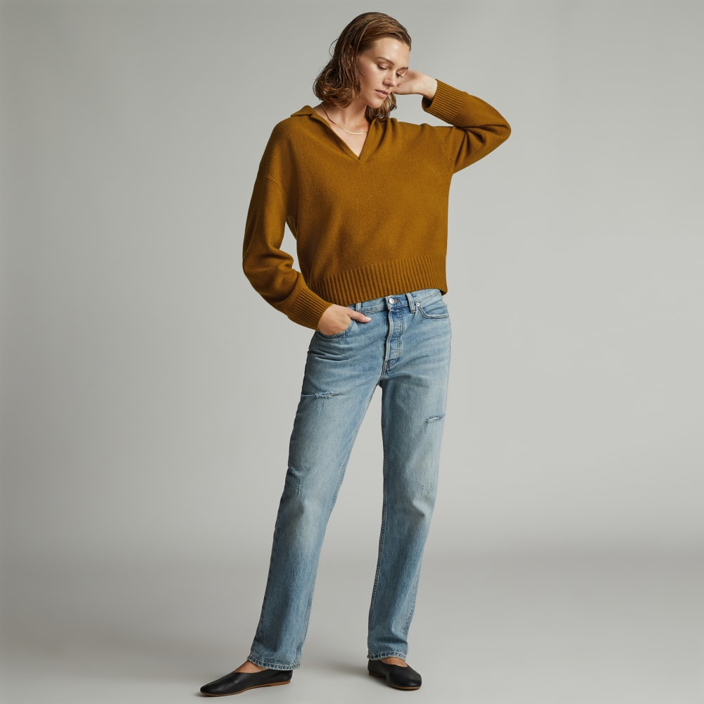The Cashmere Polo in Tapenade — detail view