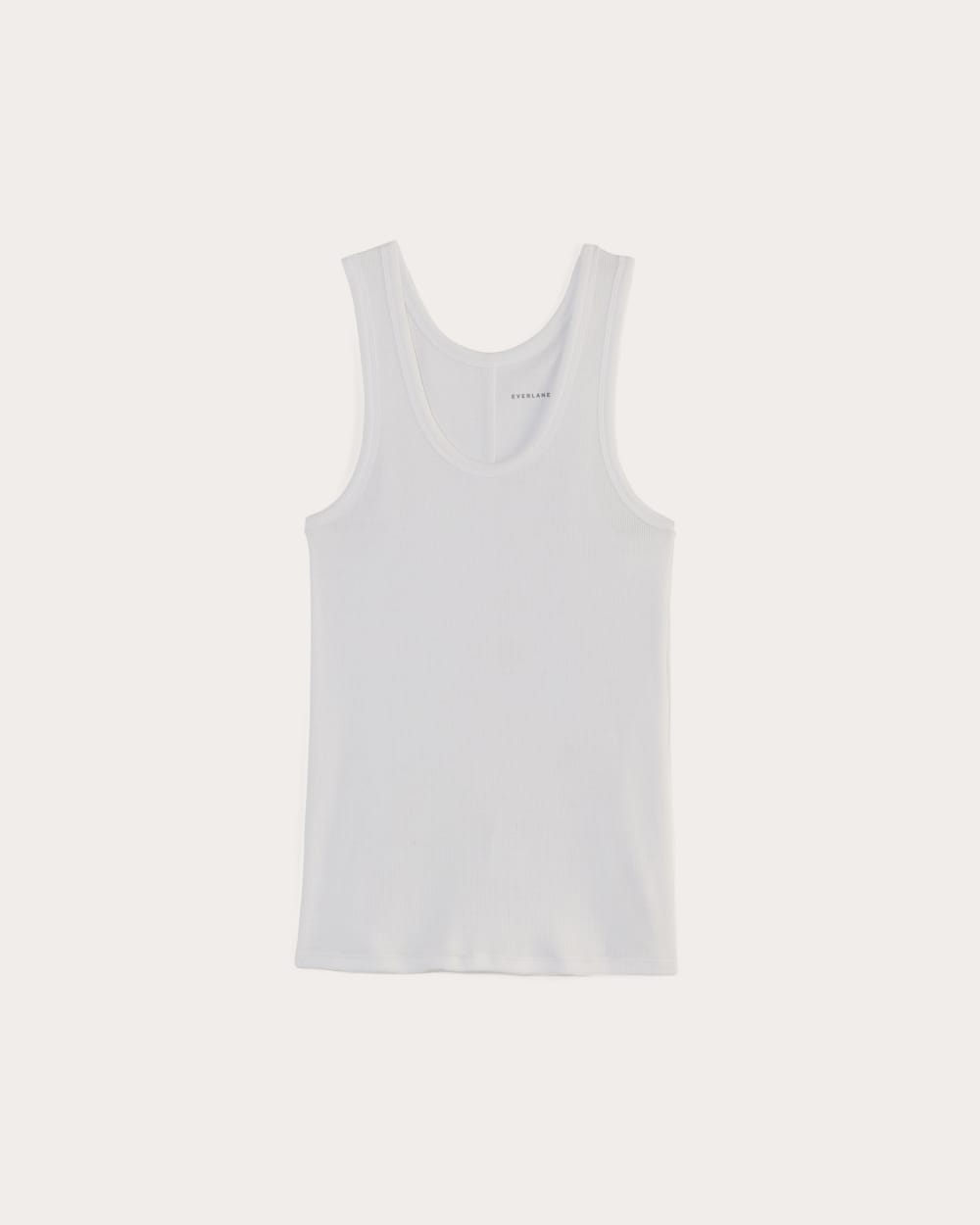 The Luxe Rib Racerback Tank in White — alternate view
