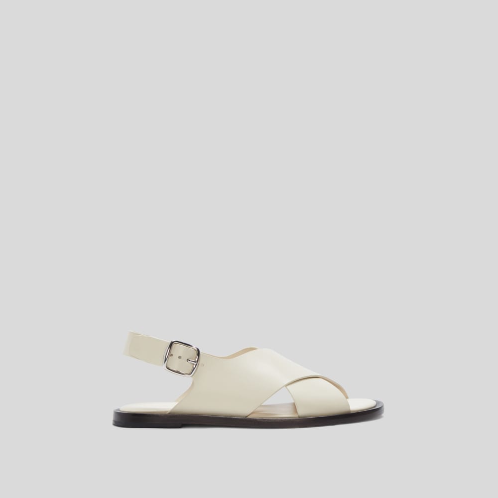 The City Crossover Sandal in Parchment — alternate view
