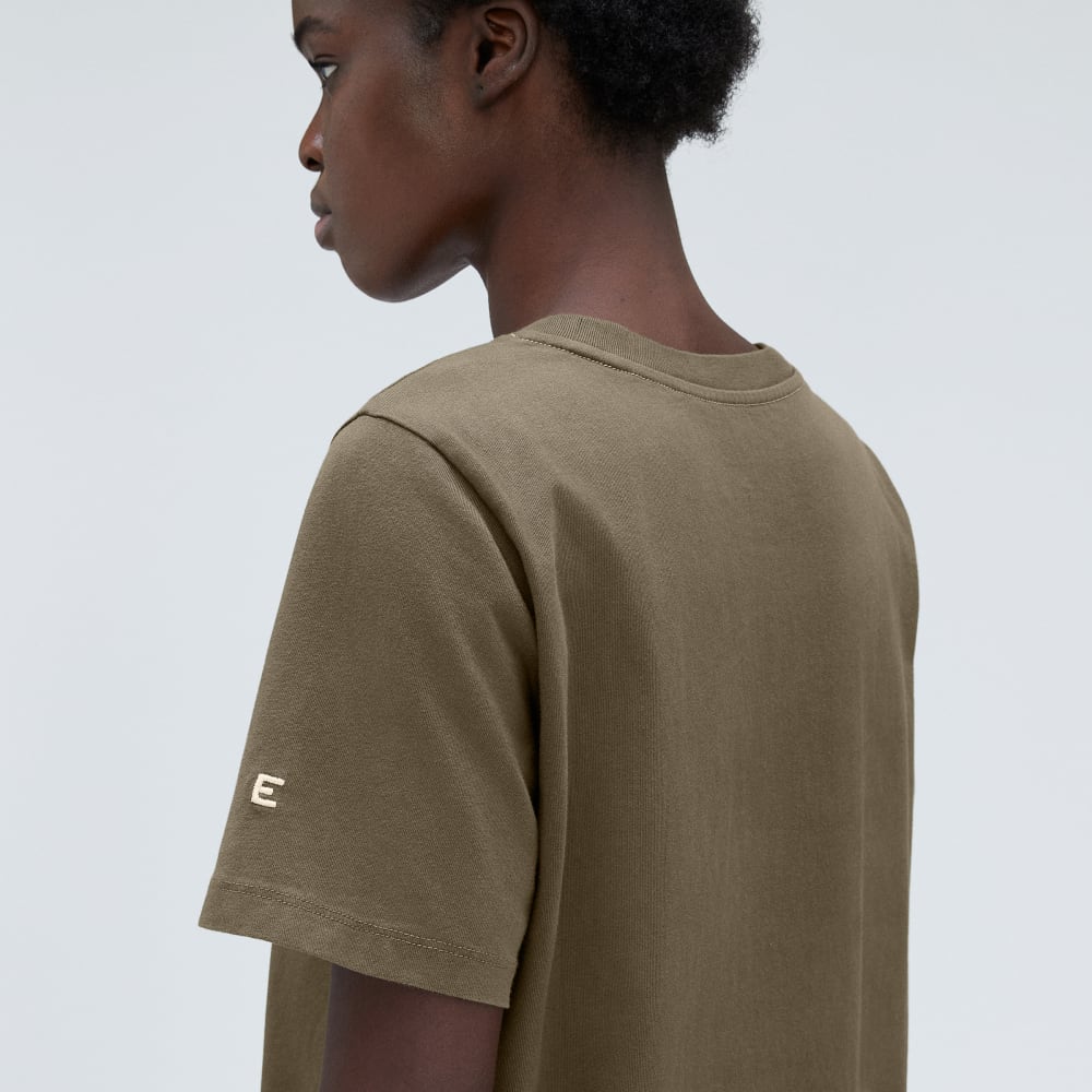 The Organic Cotton Weekend Tee Dress in Beech — detail view
