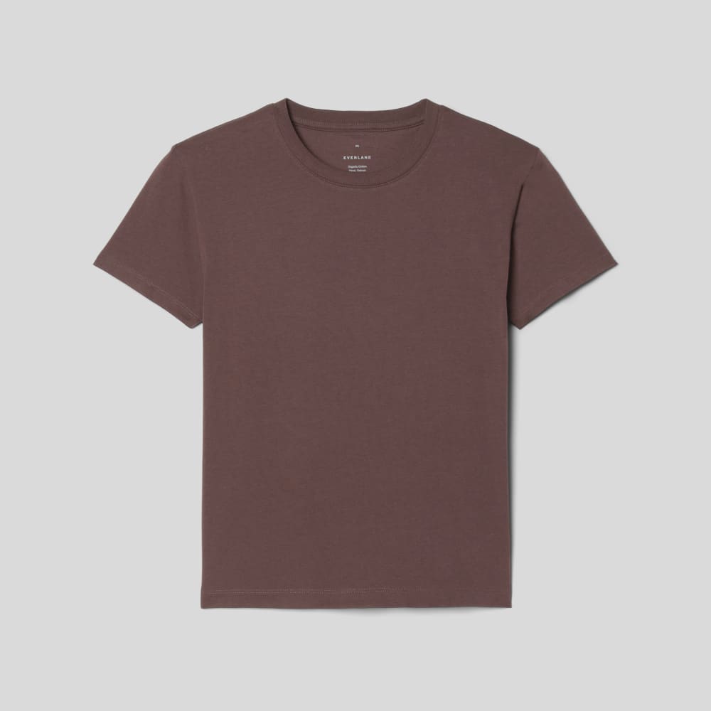 The Box-Cut Tee in Essential Cotton in Chocolate Brown — alternate view