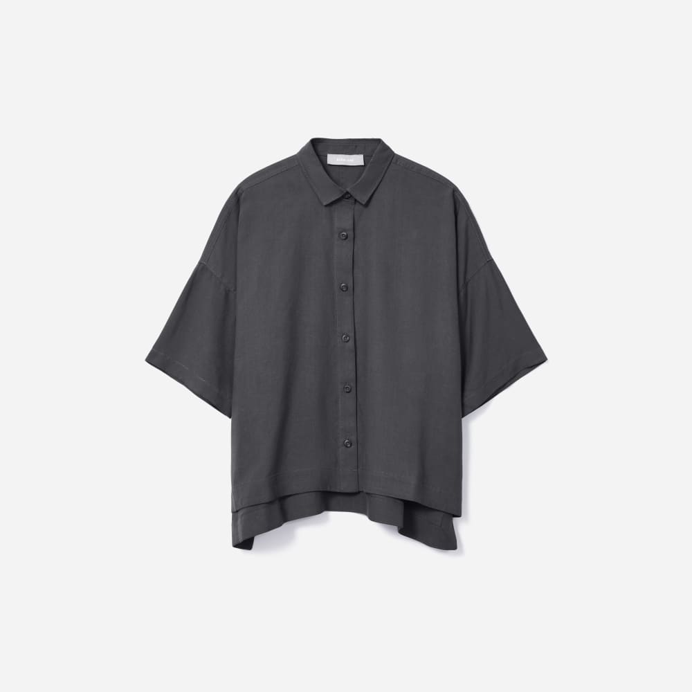 The Drapey Square Shirt in Slate Grey — alternate view