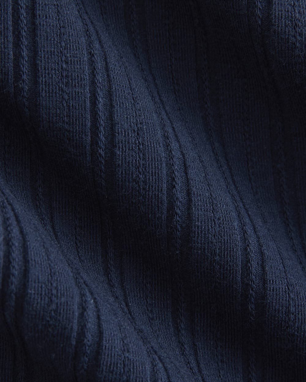 Cardigan in Pointelle in Deep Navy — detail view