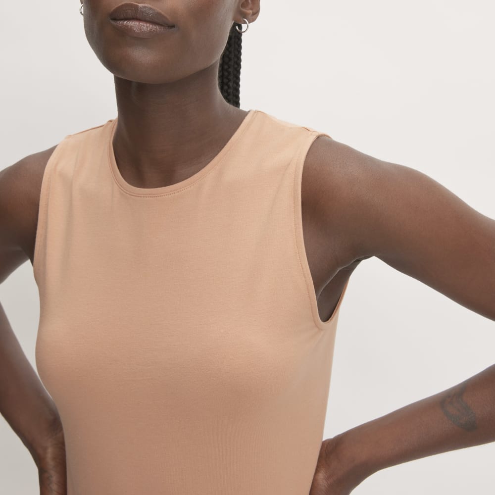 The Supima® Form Tank in Blush Pink — detail view