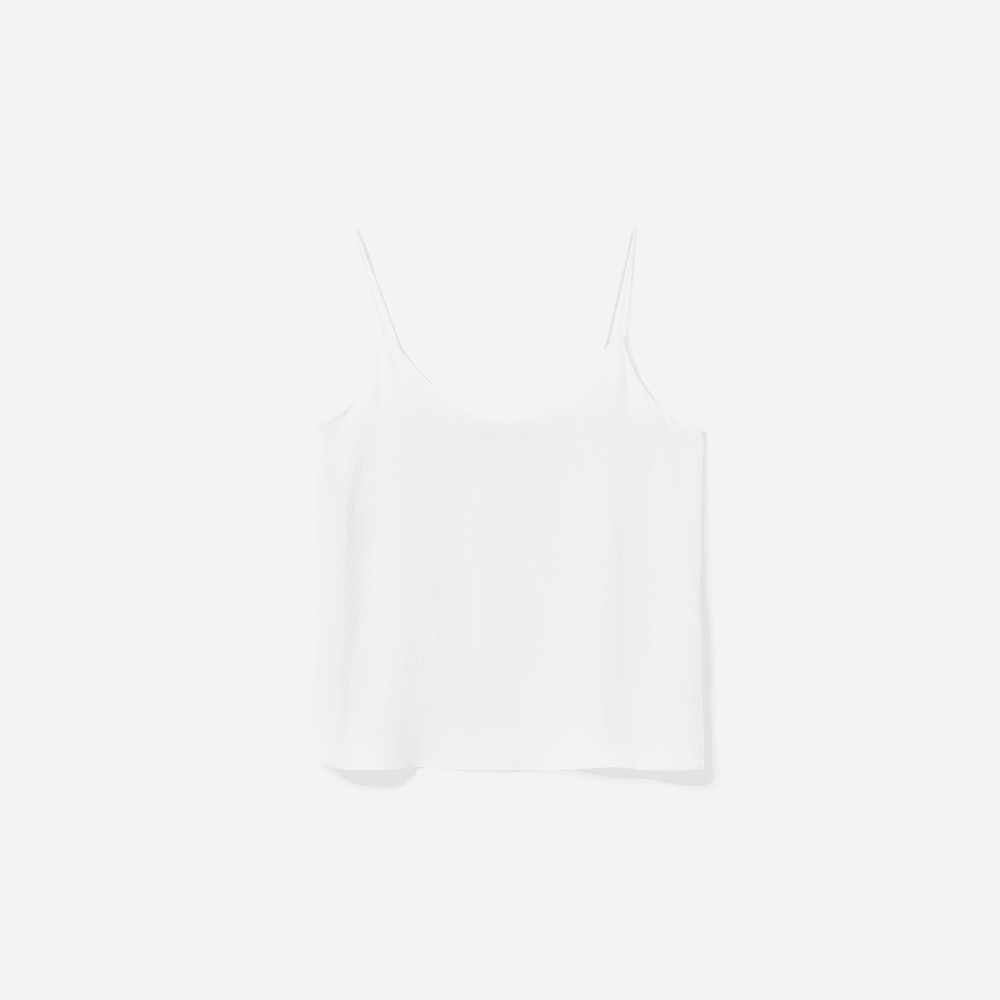 The Washable Clean Silk Cami in Grey White — front view