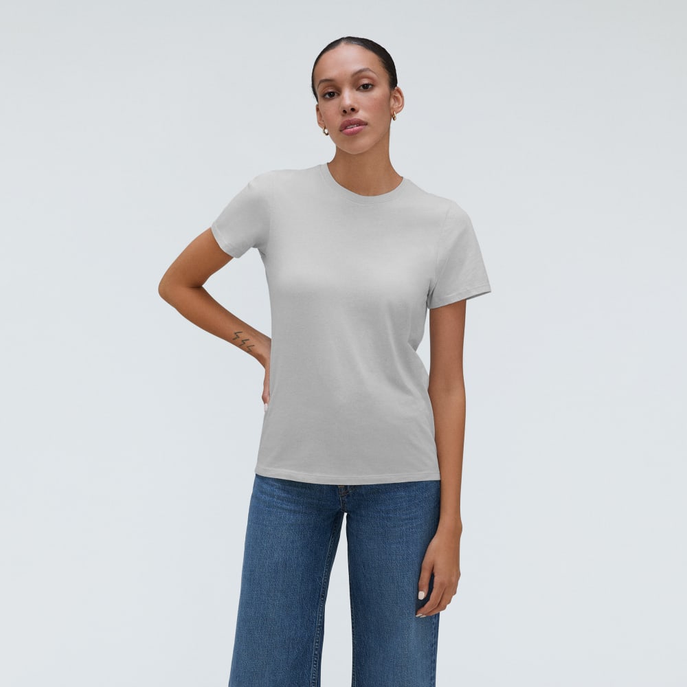 The Organic Cotton Crew Tee in Ice — alternate view
