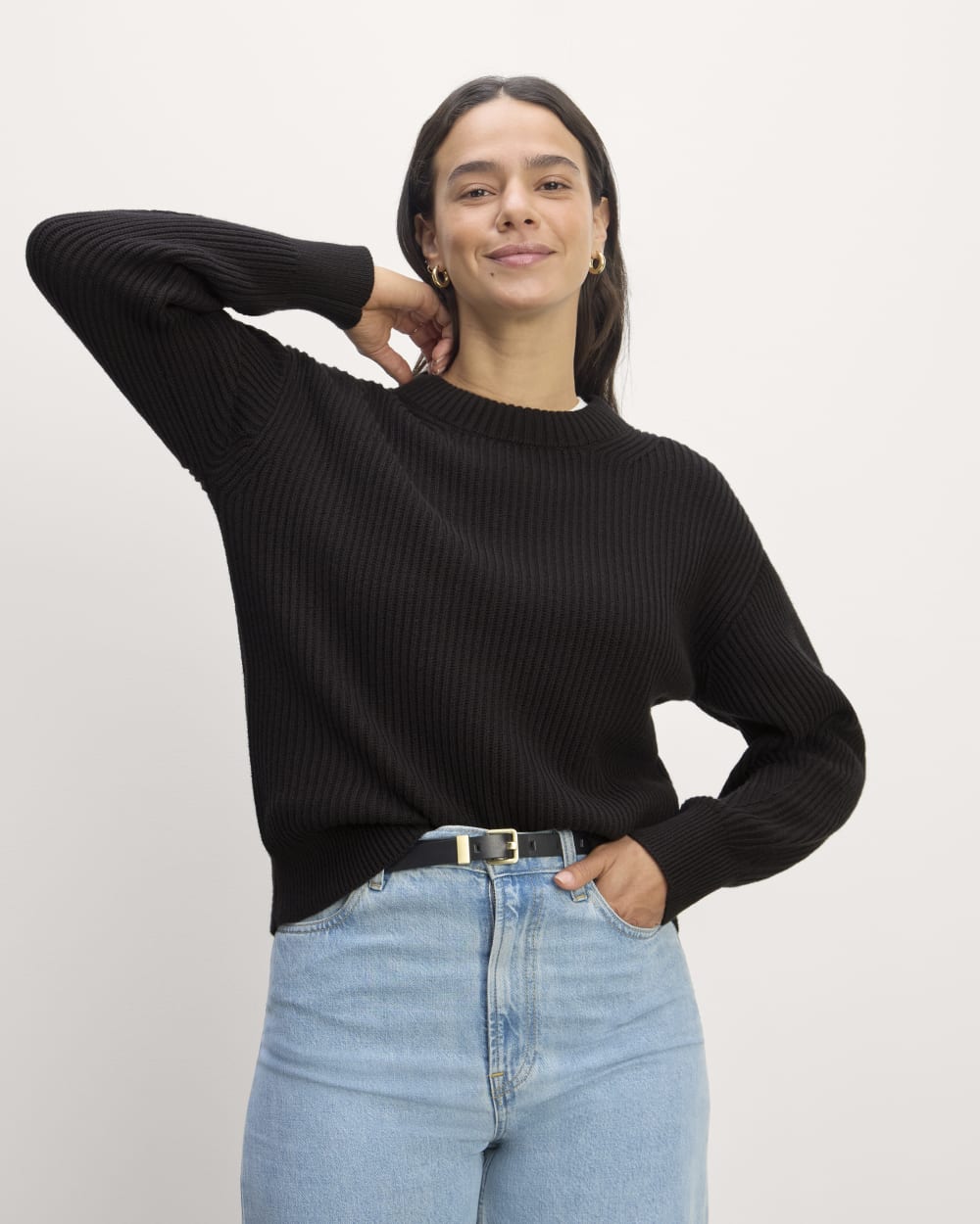The Cocoon Crew in Everyday Cotton in Black — front view