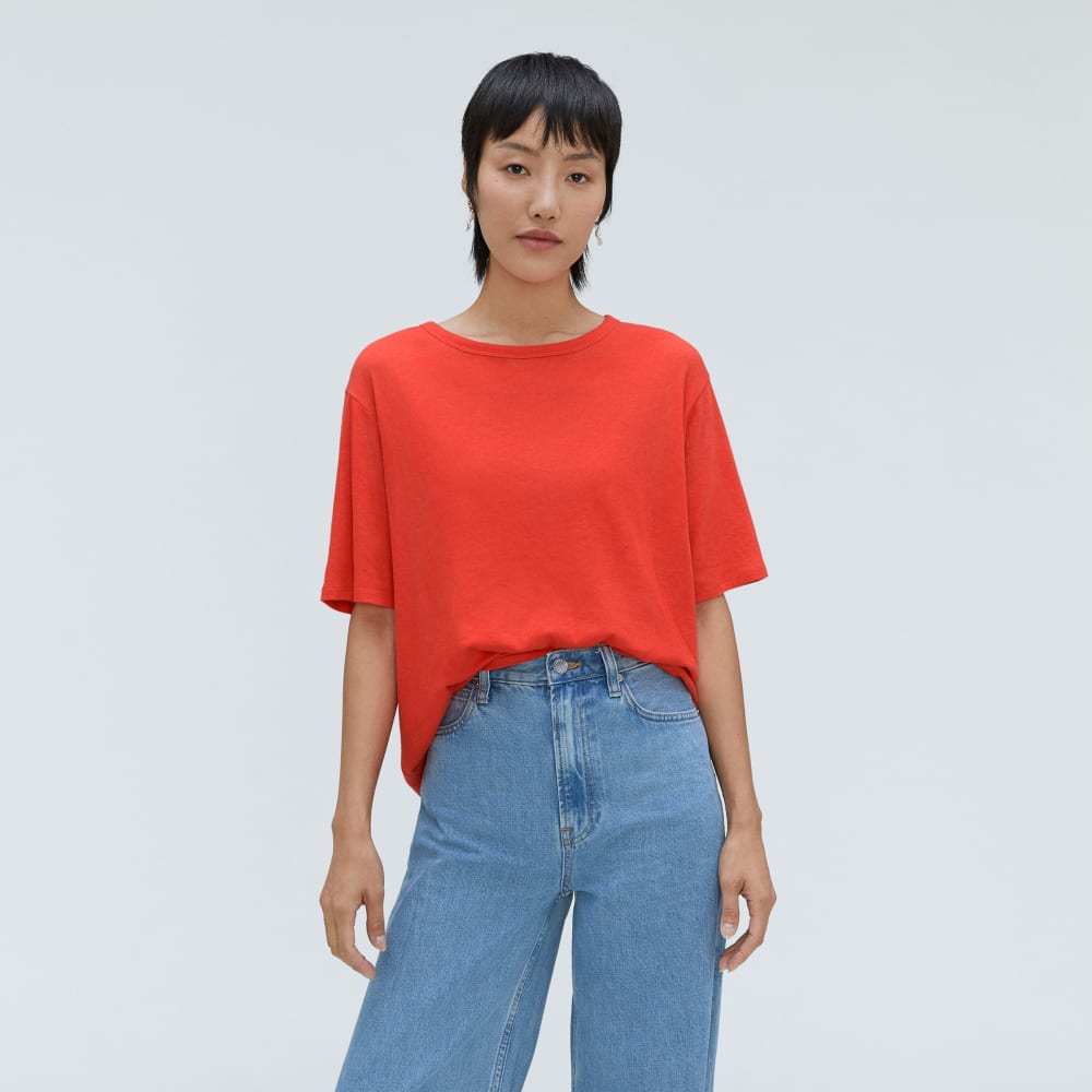 The Air Tee in Red Orange — front view