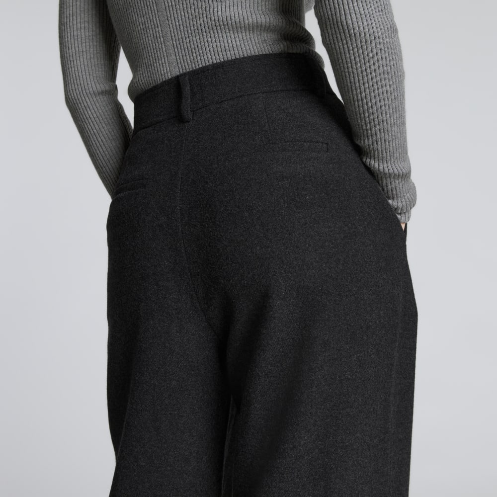 The ReWool® Way-High Drape Pant in Heathered Charcoal — detail view