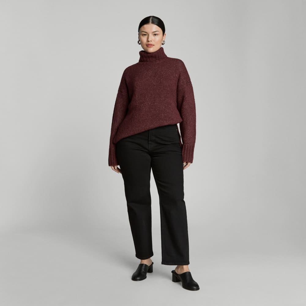 The Cloud Turtleneck in Brandy — detail view