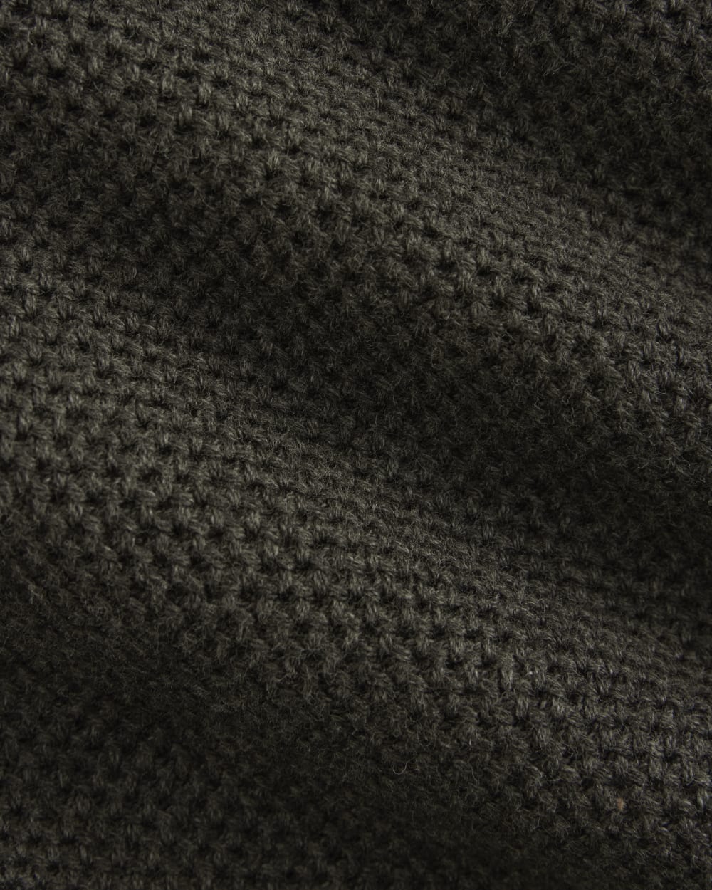 The Cotton Honeycomb Square Crew in Heathered Soot — detail view