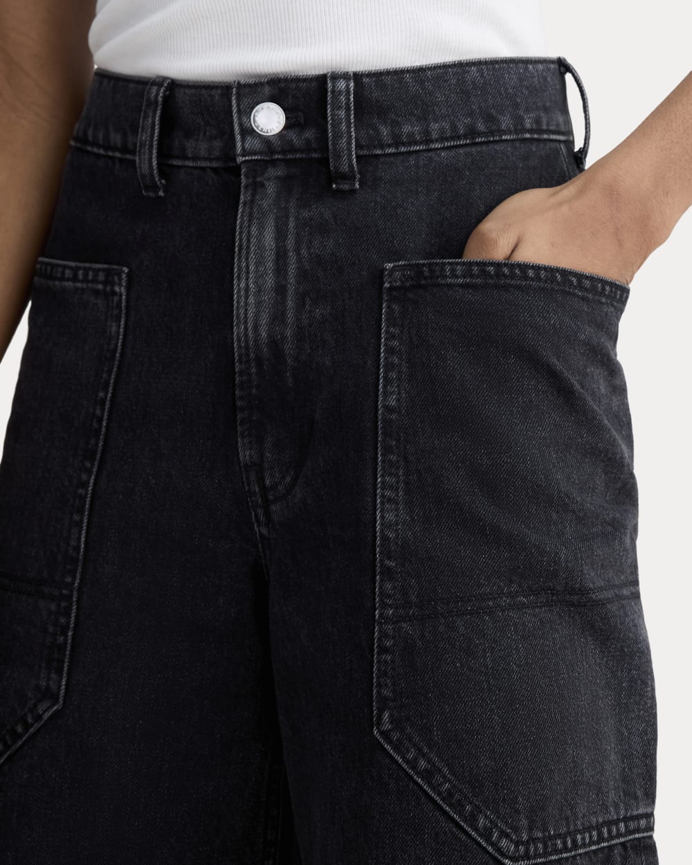 The Way-High® Gardener Cropped Jean in Washed Black — detail view