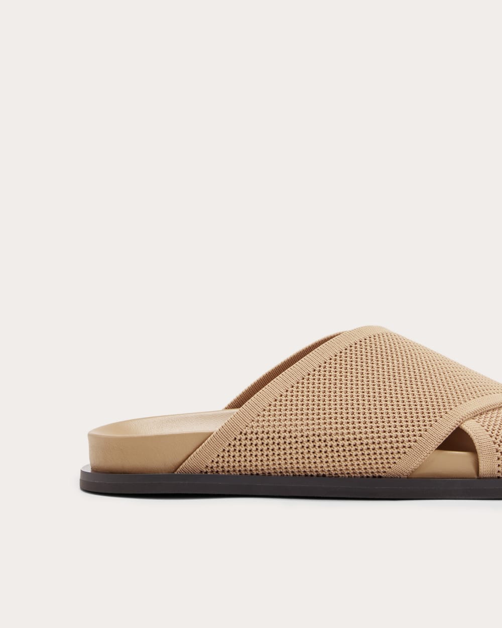 The ReKnit Form Crossover Sandal in Caramel — detail view