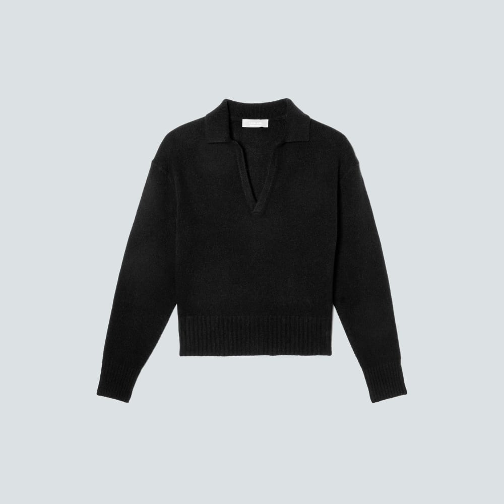 The Cashmere Polo in Black — alternate view