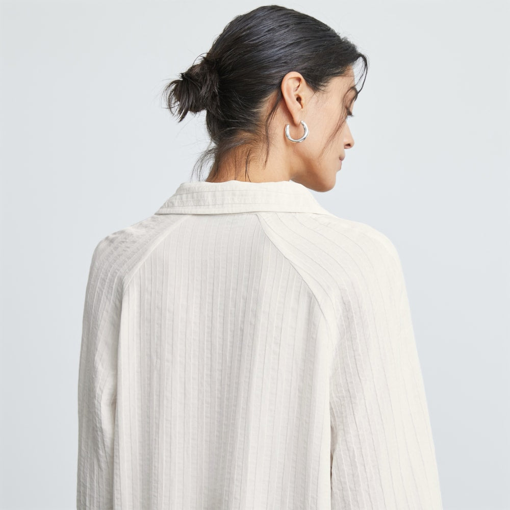 The City Stripe Shirt in Bone — detail view