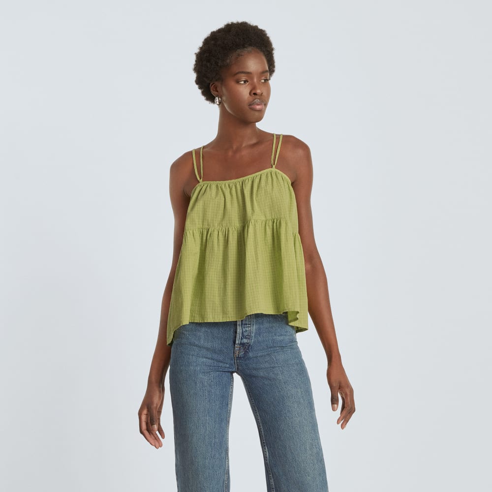 The Billow Cami in Pickled Pepper Plaid — alternate view