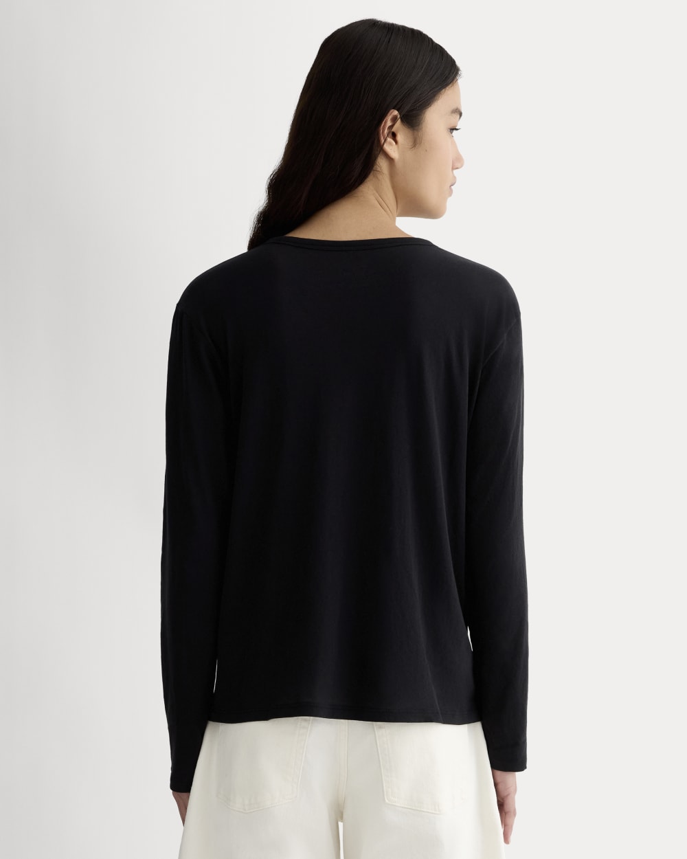 The Air Long-Sleeve Tee in Black — detail view