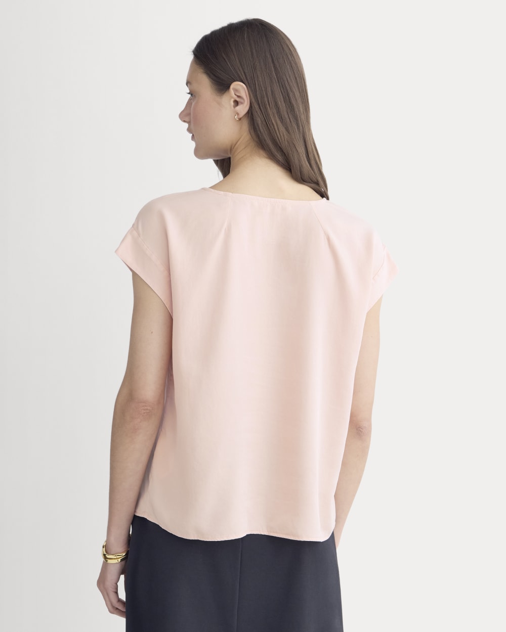The Muscle Top in Butterlite in Soft Rose — detail view