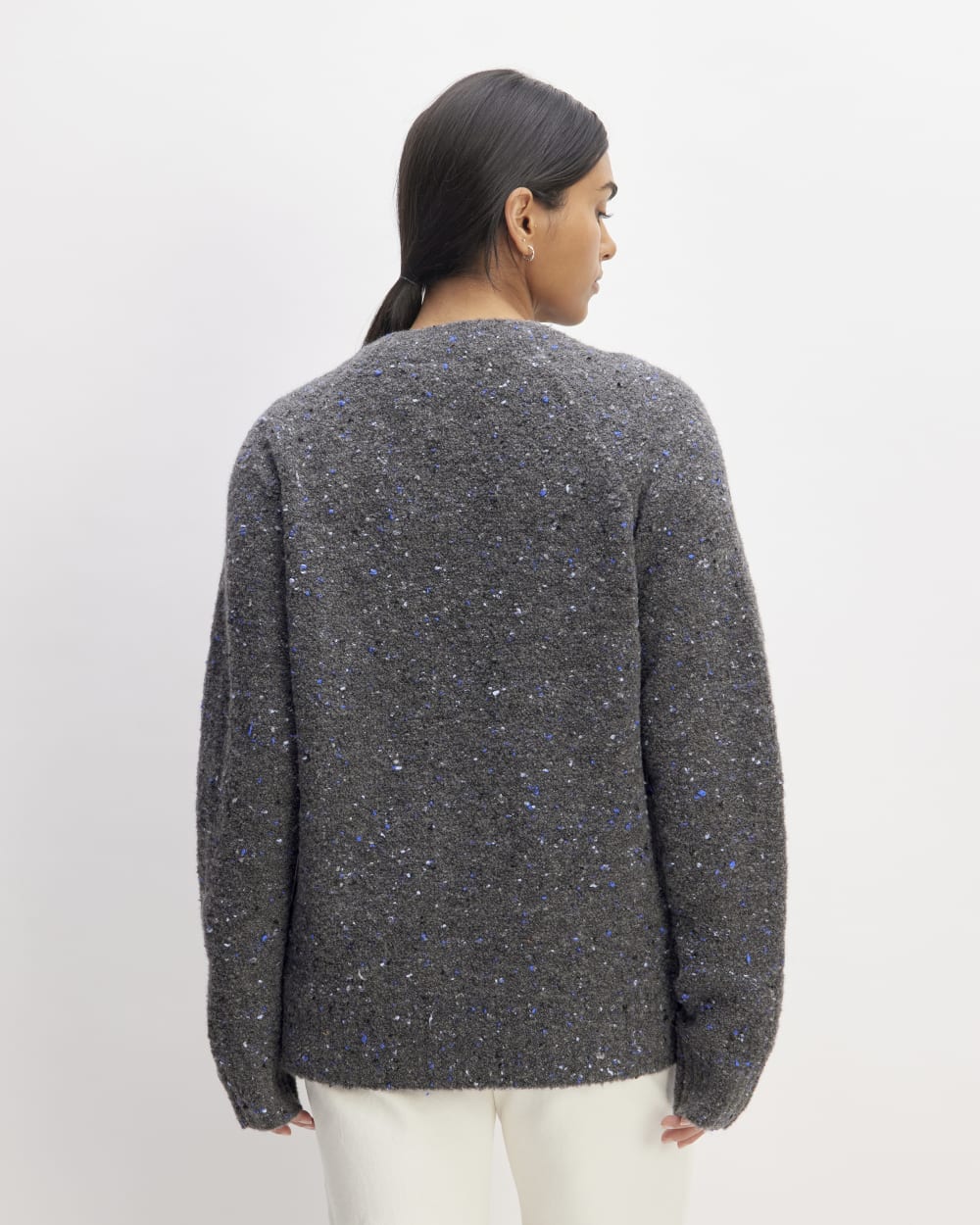 The Confetti Cardigan in Charcoal Multi — detail view