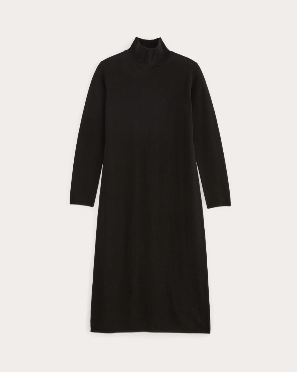 The Turtleneck Sweater Dress in Cashmere in Black — alternate view
