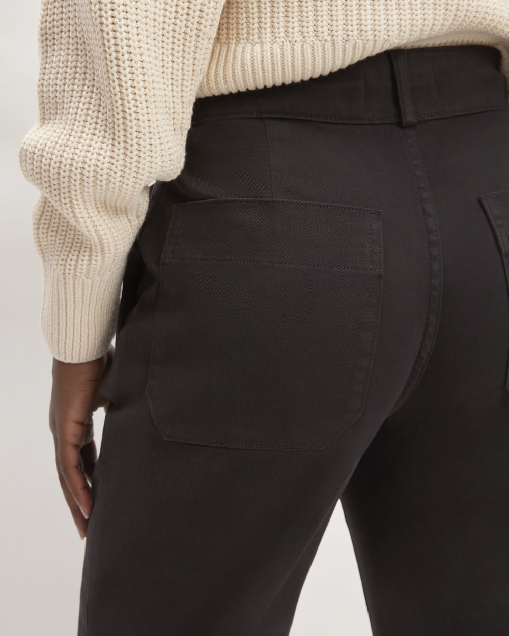 The Organic Kick Flare Pant in Black — detail view